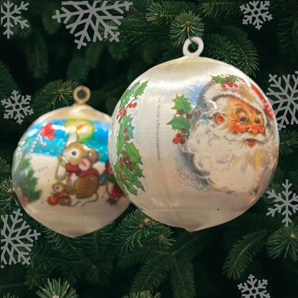 Vintage Satin Ball Christmas Ornaments set of 4 1980s shatterproof - Picture 2 of 3